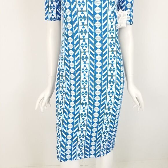 NWT Lularoe Blue & White Julia Dress Size Small - Picture 3 of 6